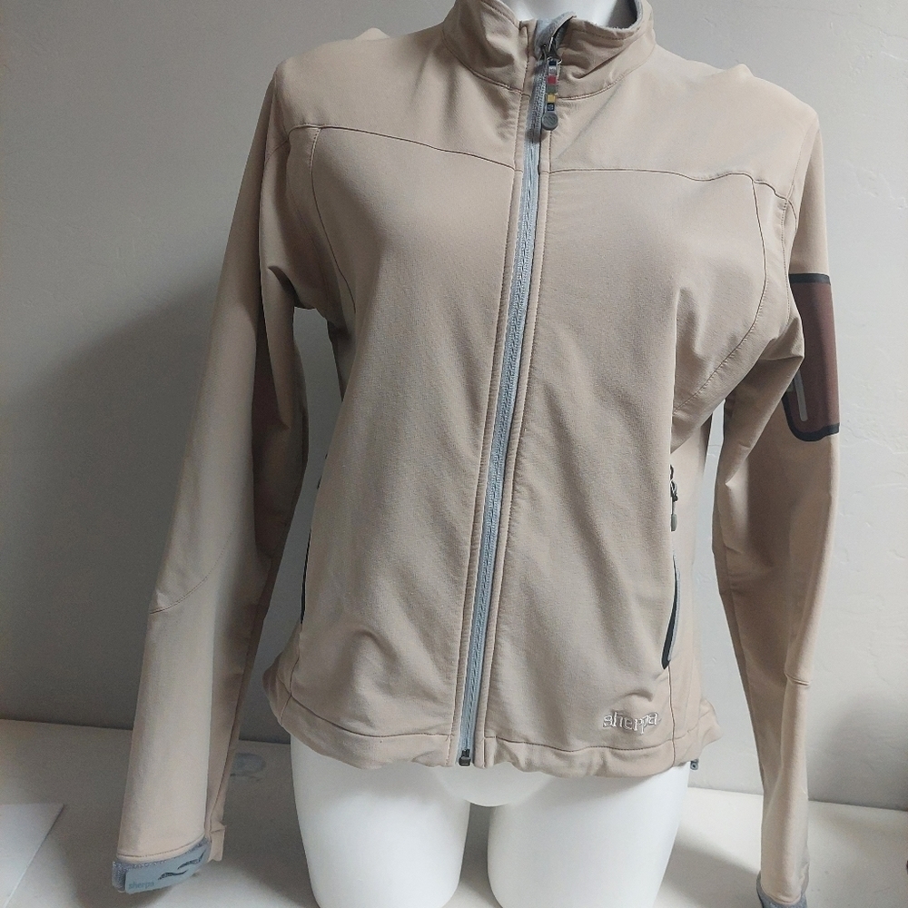 Sherpa Adventure Gear Tan Jacket Size‎ Large Full Zip Tactel CoolMax Light